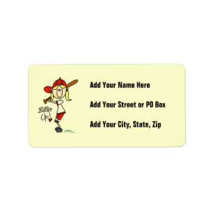 Batter Up Girls Baseball T-shirts and Gifts Label