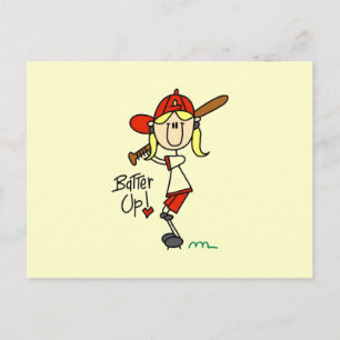 Batter Up Girls Baseball T-shirts and Gifts Postcard