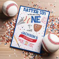 Batter Up Little Rookie Cute Baseball 1st Birthday