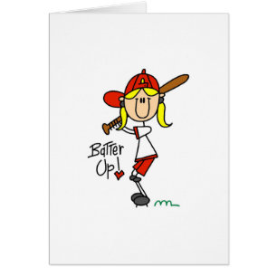 Batter Up! Softball Stick Figure Card