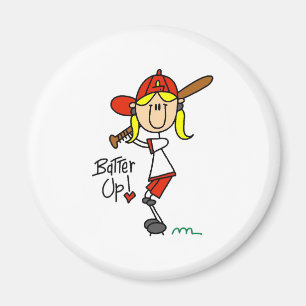 Batter Up! Softball Stick Figure Magnet