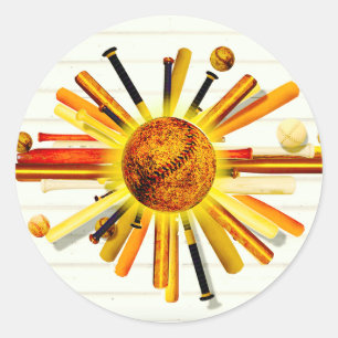 BATTER UP SUNDAY! CLASSIC ROUND STICKER