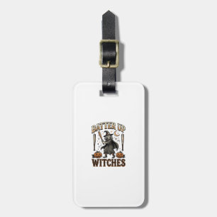 Batter Up Witches Vintage Halloween Baseball Desig Luggage Tag