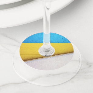 Battered Building-Minimal Abstract by STaylor Wine Glass Tag