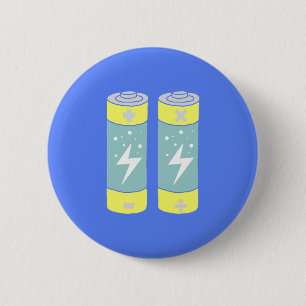 Batteries 6 Cm Round Badge