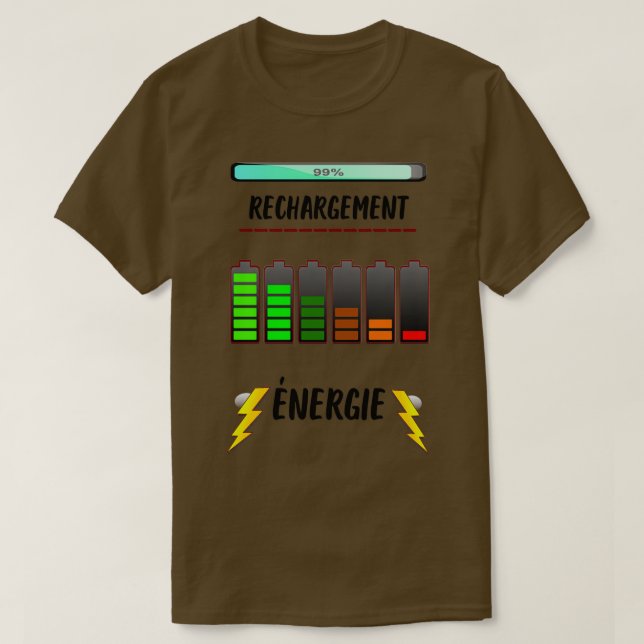 batteries battery recharging energy T-Shirt (Design Front)