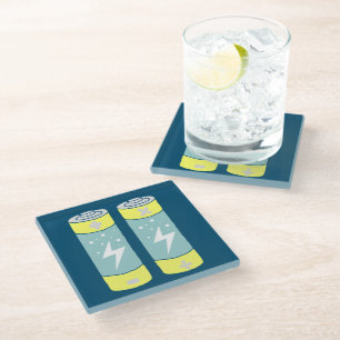 Batteries Glass Coaster