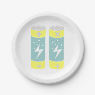 Batteries Paper Plate