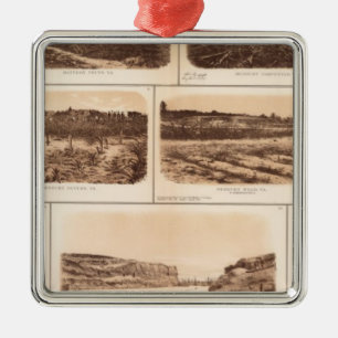 Batteries, redoubts, building, canal, bridge metal tree decoration