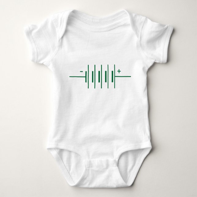 Batteries Symbol Baby Bodysuit (Front)