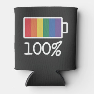 Battery 100% Gay Funny LGBT Pride Month Equality Can Cooler