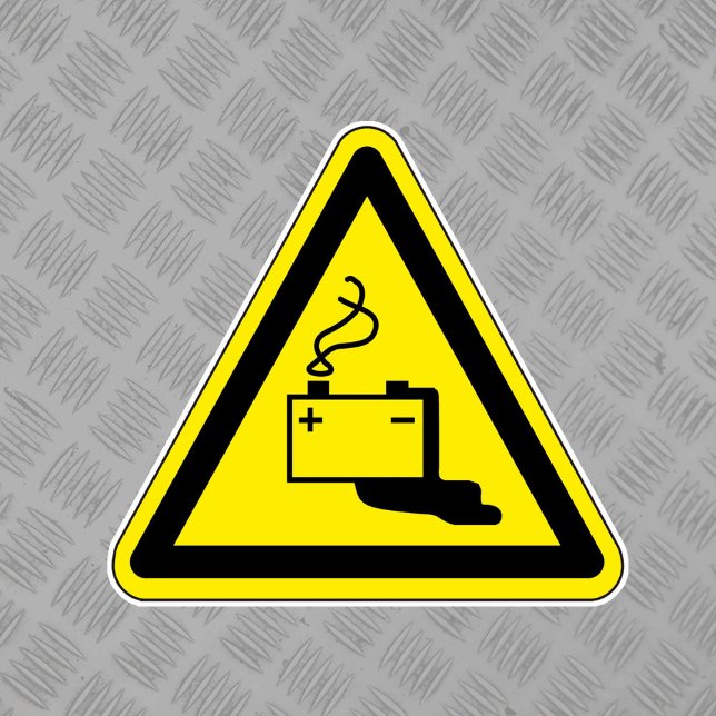 Battery Leak Hazard Symbol Label (Creator Uploaded)