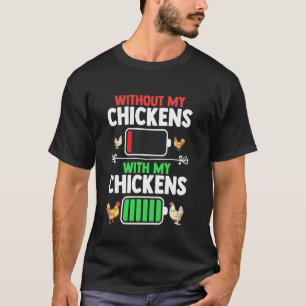 Battery Level Chicken Farmer Farming Animals Chick T-Shirt