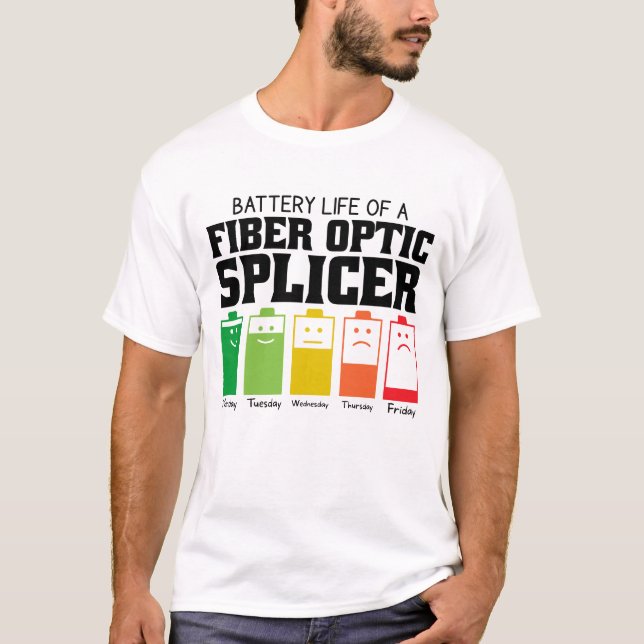Battery Life Of A Fibre Optic Splicer T-Shirt (Front)