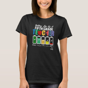 Battery Life Of A Fifth Grade Teacher First Day Of T-Shirt