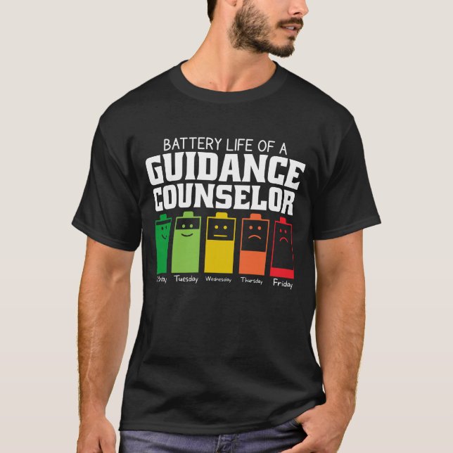 Battery Life Of A Guidance Counsellor T-Shirt (Front)