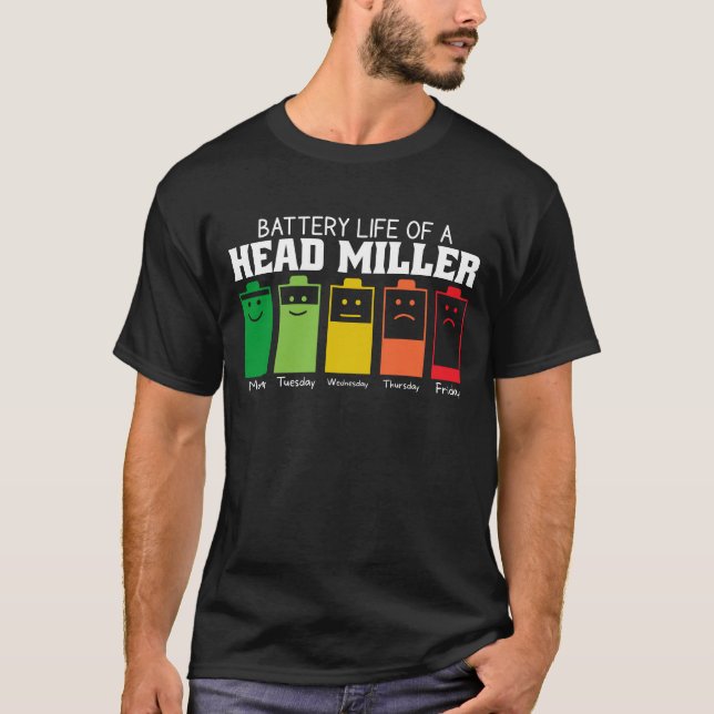 Battery Life Of A Head Miller T-Shirt (Front)