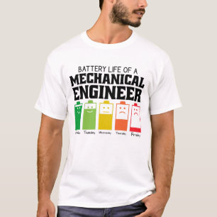 Battery Life Of A Mechanical Engineer T-Shirt