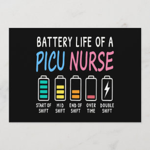 Battery life of a PICU nurse humor chart Invitation