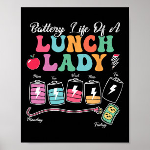 Battery Life Of A School Lunch Lady Back To School Poster