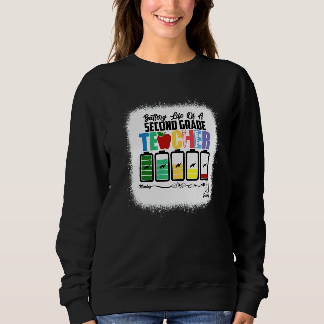 Battery Life Of A Second Grade Teacher First Day O Sweatshirt (Front)