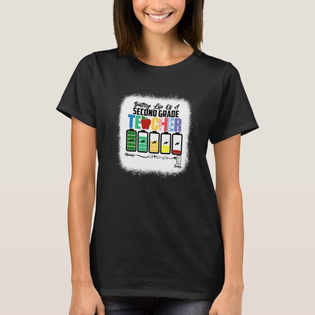 Battery Life Of A Second Grade Teacher First Day O T-Shirt (Front)