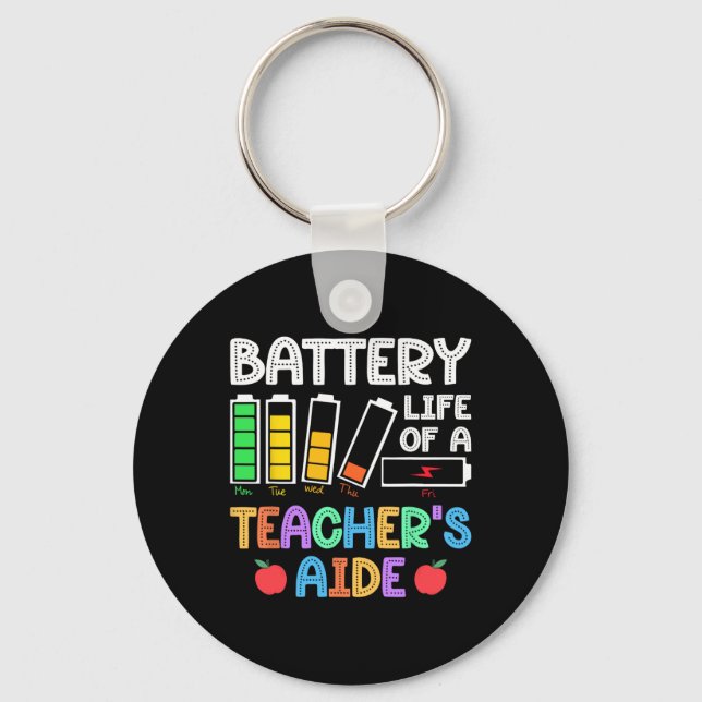 Battery Life Of A Teacher Aide Istant Para Back To Key Ring (Front)