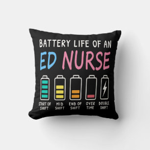 Battery life of an ED nurse levels humor Cushion