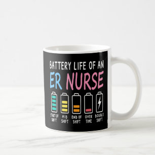 Battery life of an ER nurse humor chart Coffee Mug