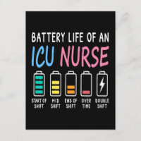 Battery life of an ICU nurse humor chart