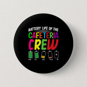 Battery Life Of The Cafeteria Crew - Funny School  6 Cm Round Badge