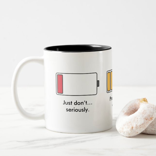Battery Mood Mug | Low to Fully Charged (With Donut)