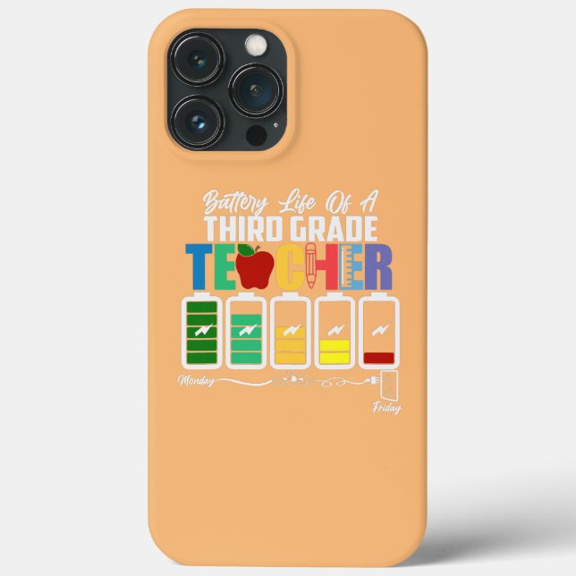 Battery Of Life A 3rd Third Grade Teacher Back To Case-Mate iPhone Case (Back)