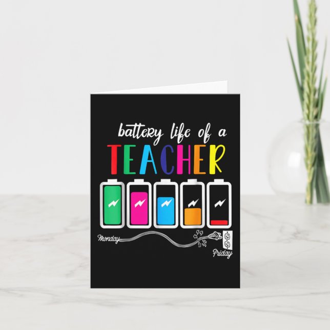 Battery Of Life A Teacher Thanksgiving Christmas  Card (Front)
