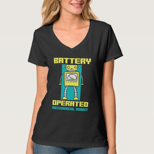 Battery Operated Mechanical Robot Robotics   T-Shirt (Front)