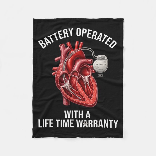 Battery operated with a life time warranty  fleece blanket (Front)
