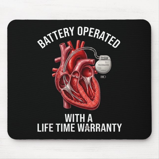 Battery operated with a life time warranty  mouse pad (Front)