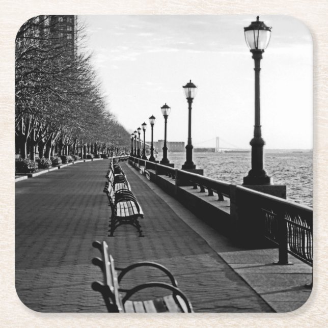 Battery Park City I Square Paper Coaster (Front)