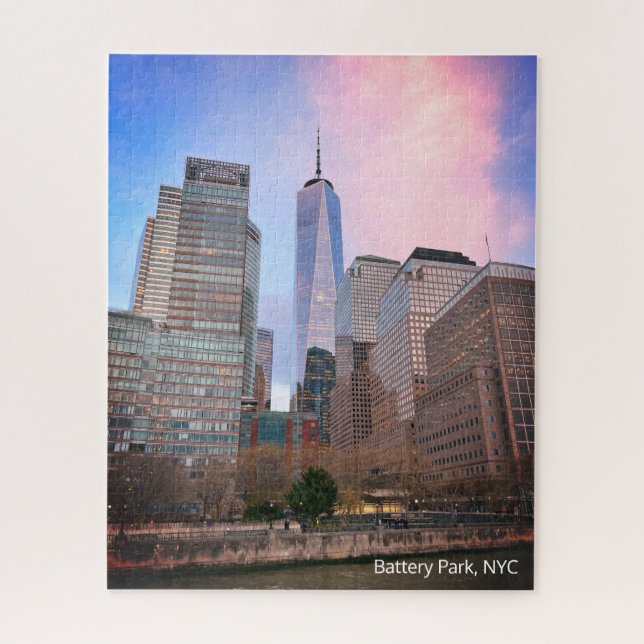 Battery Park from Staten Island Ferry NYC Jigsaw Puzzle (Vertical)