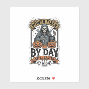 Battery Repair Witch Funny Halloween Technician Sh