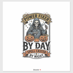 Battery Repair Witch Funny Halloween Technician Sh
