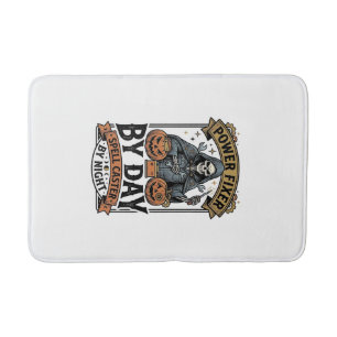 Battery Repair Witch Funny Halloween Technician Sh Bath Mat