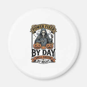 Battery Repair Witch Funny Halloween Technician Sh Magnet