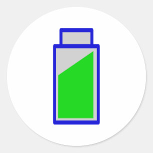 battery status classic round sticker