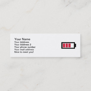 Battery symbol mini business card