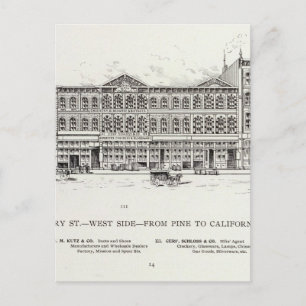 Battery West side Pine and California Postcard