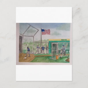 Batting Practice Postcard