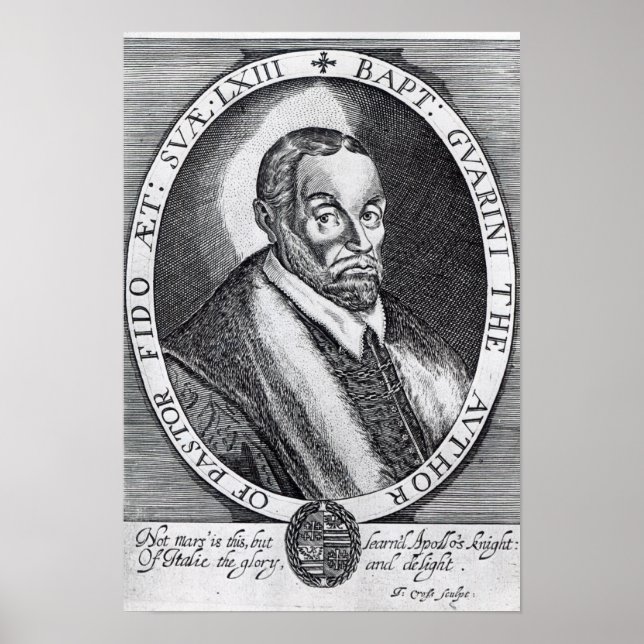 Battista Guarini, frontispiece to 'Il Pastor Poster (Front)