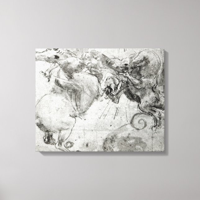 Battle between a Rider and a Dragon, c.1482 Canvas Print (Front)