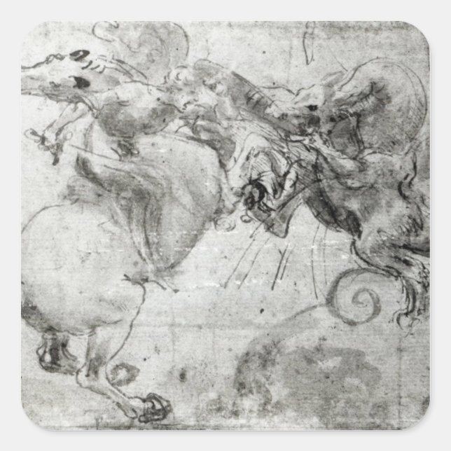 Battle between a Rider and a Dragon, c.1482 Square Sticker (Front)